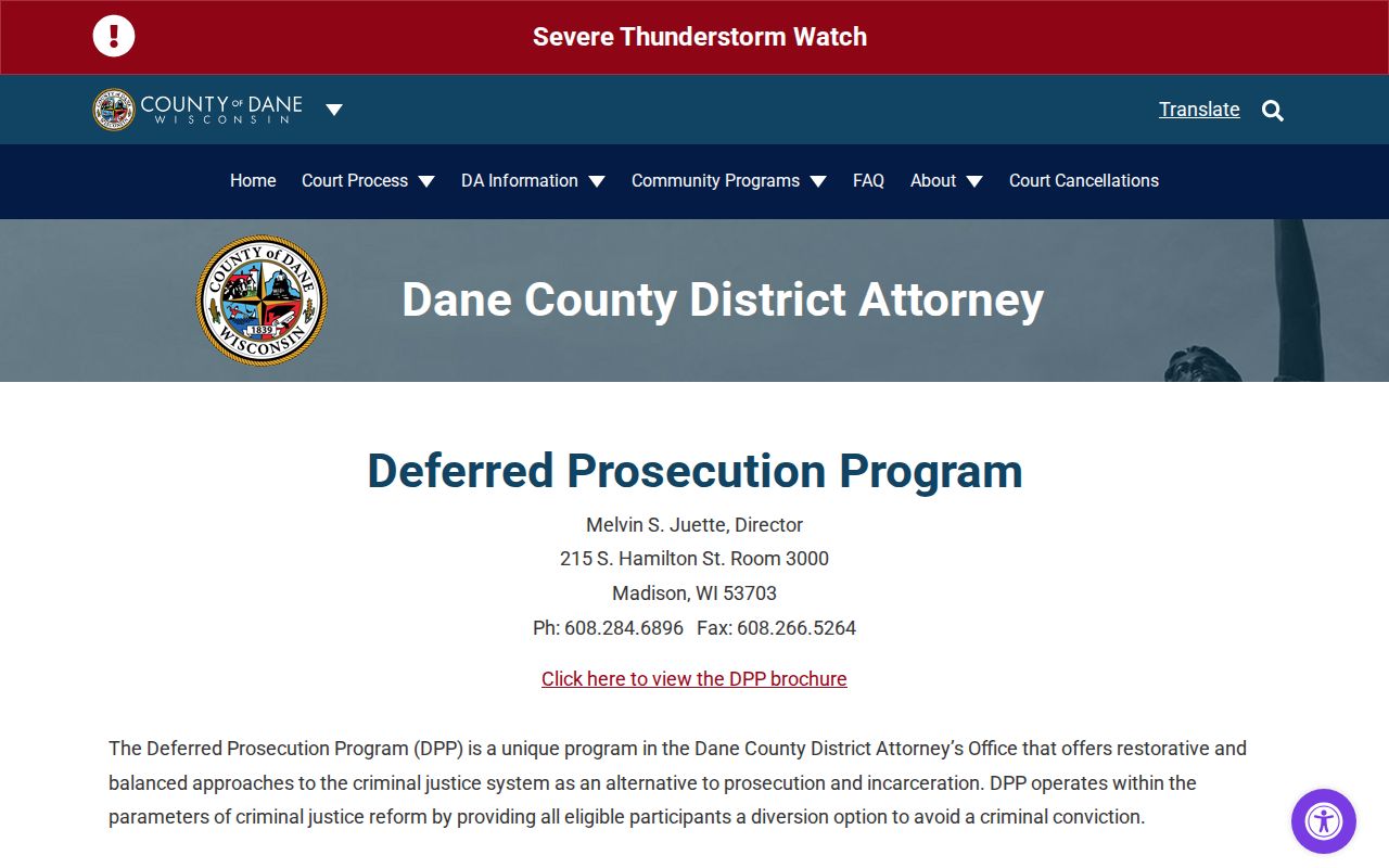 Dane County Deferred Prosecution Program page