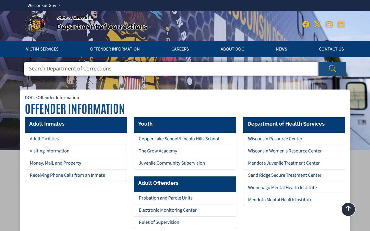 Wisconsin DOC gateway for Dane County sex offender information