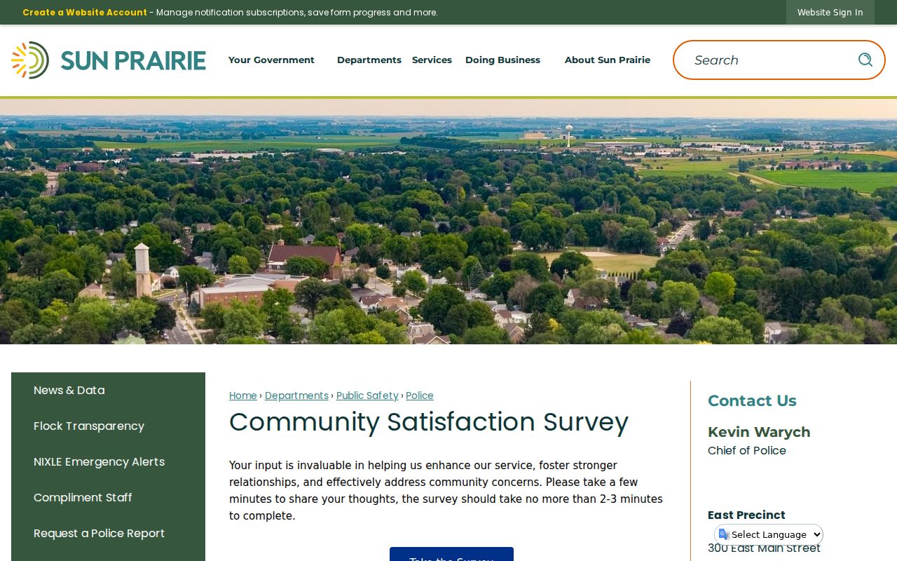 Sun Prairie criminal records and Police Department precinct information